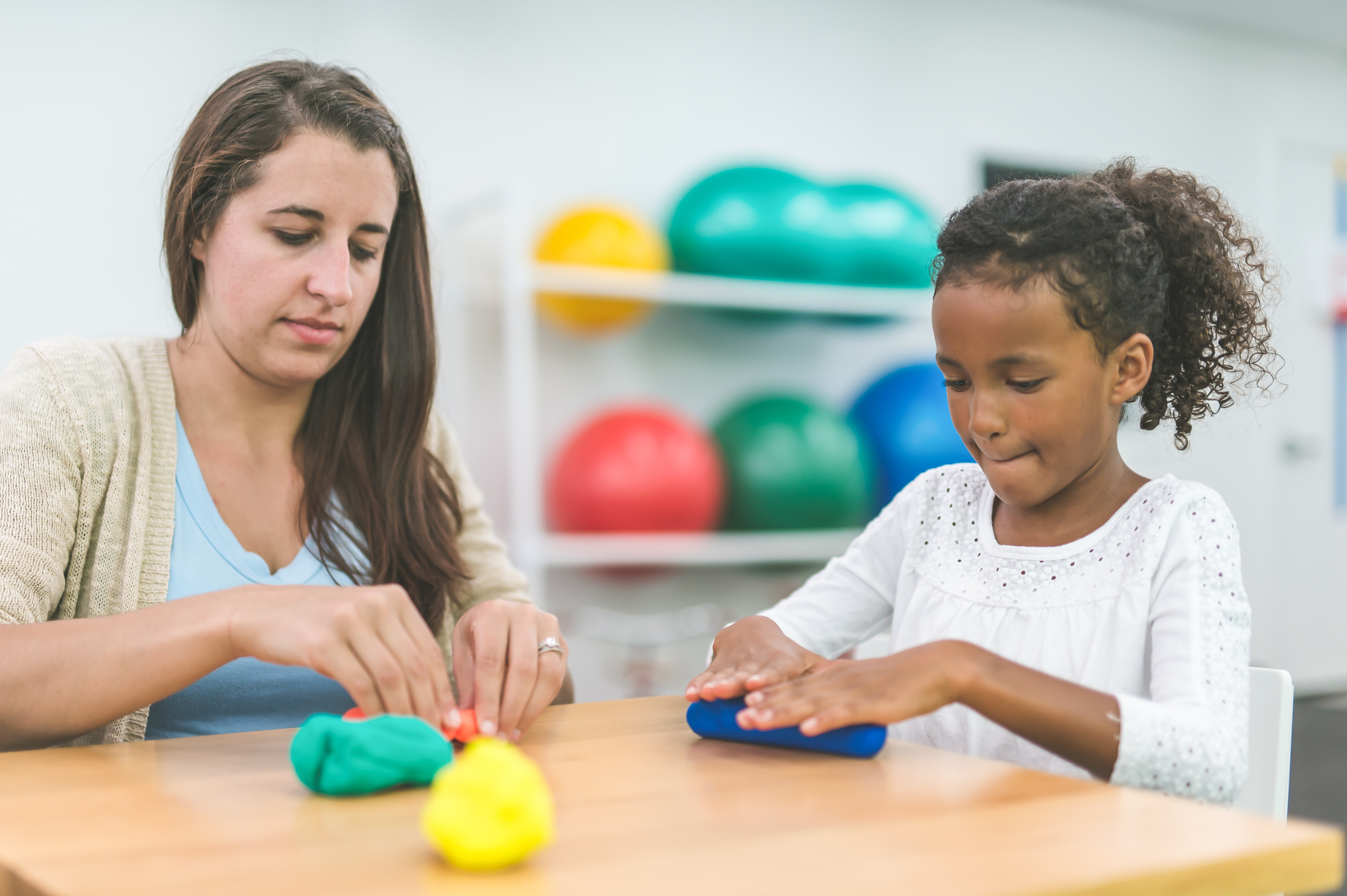 occupational therapy playing with play dough